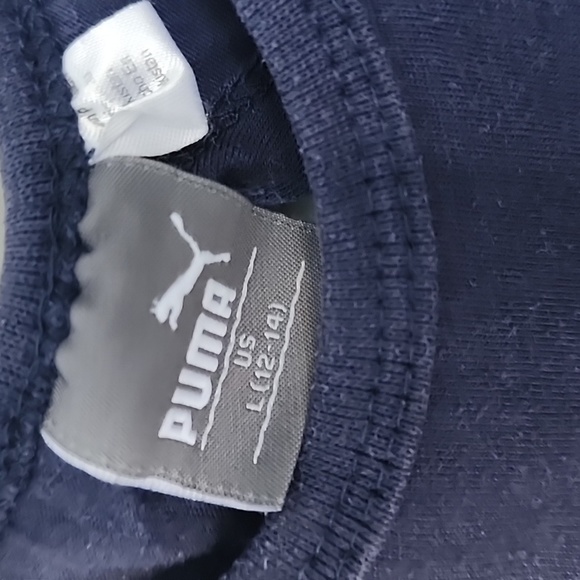 3 for $20 Puma navy blue girls short sleeve t-shirt large 12 14 - Picture 3 of 5